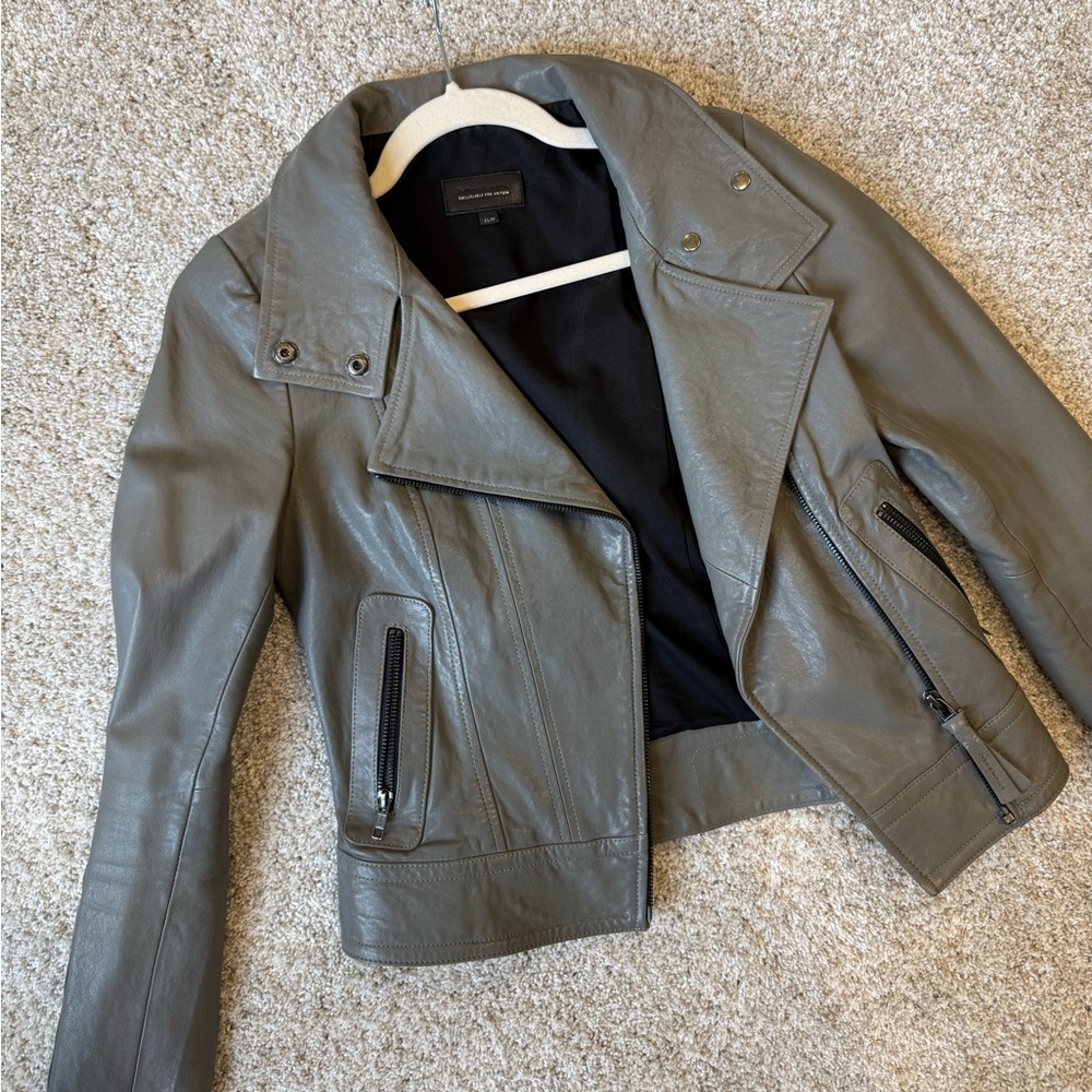 Mackage Gray Leather Jacket
